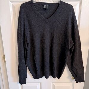 Jos. A. Bank Charcoal 100% Cashmere V-Neck Sweater